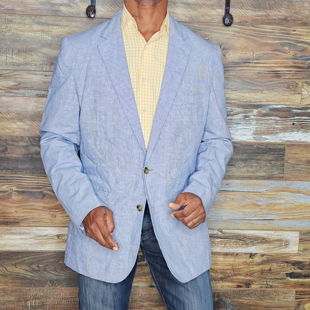 J. Crew Ludlow Slim Somelos Portugal Cotton Linen Dual Vent Jacket Blazer 42L - Picture 7 of 12
